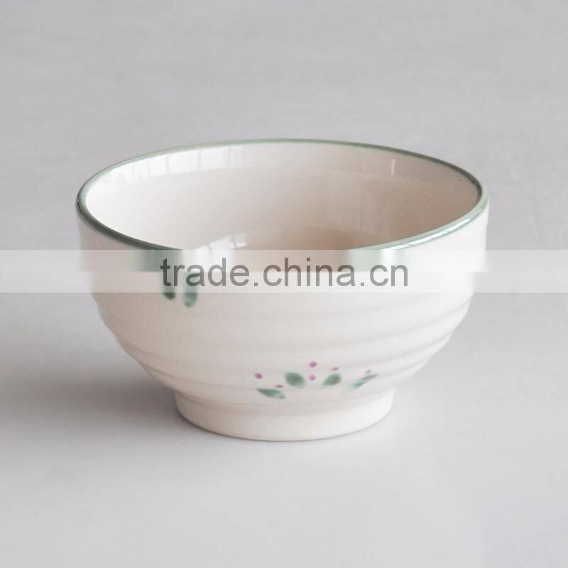 Japanese style 4.5 inch noddle and rice bowl with hand painting