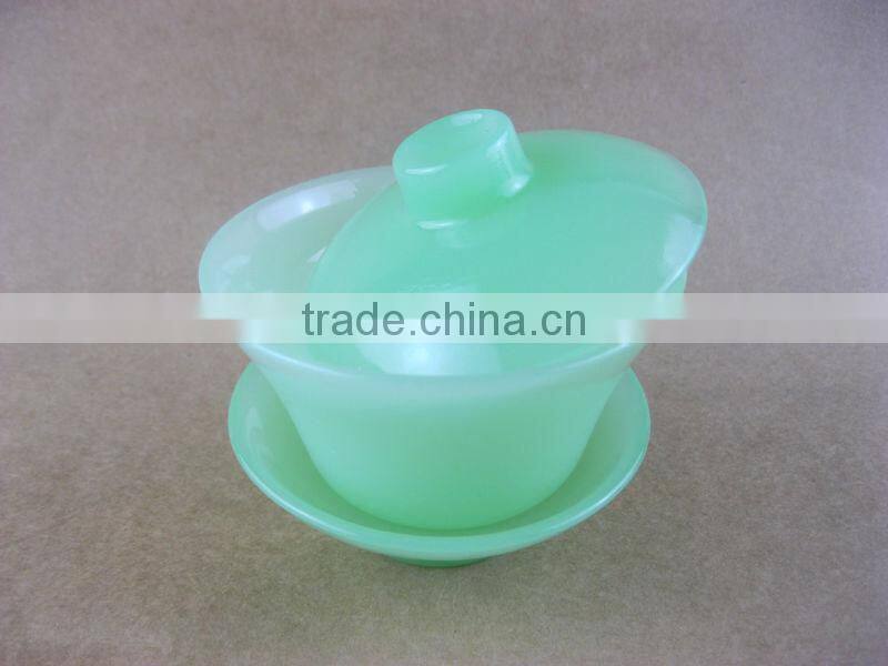 Jade expected of the glass cup glass cup with saucer , tableware , glass tea cup , glassware