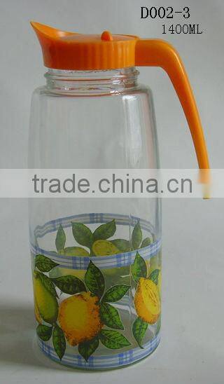 homeawre 1400ML glass juice bottle beer dispenser with handle/water bottle