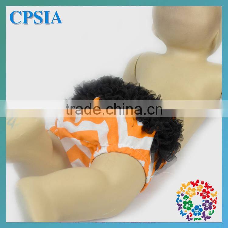 orange white polka dot cotton ruffle shorts with flower headband newborn baby bloomers wholesale