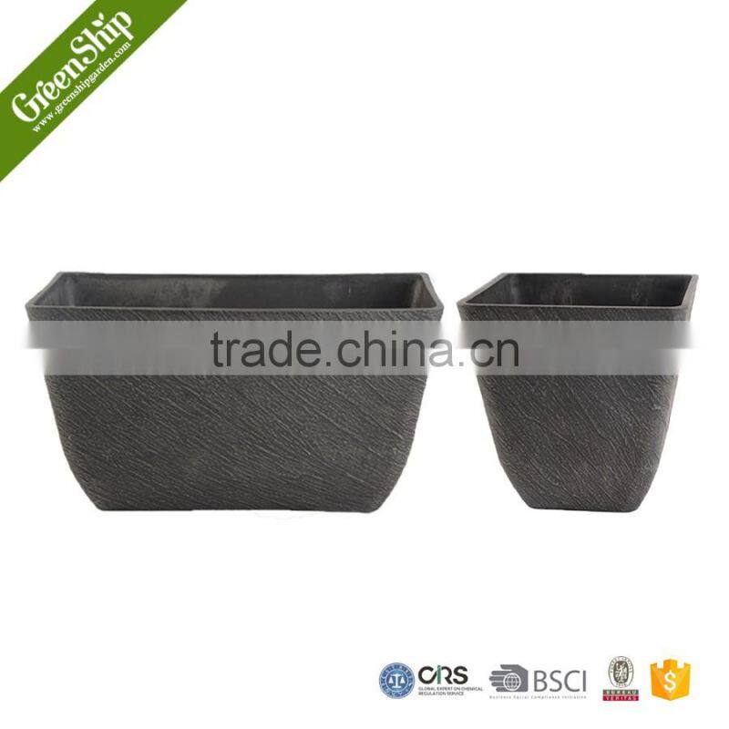 Stone Garden Planter dark color plastic flower pots