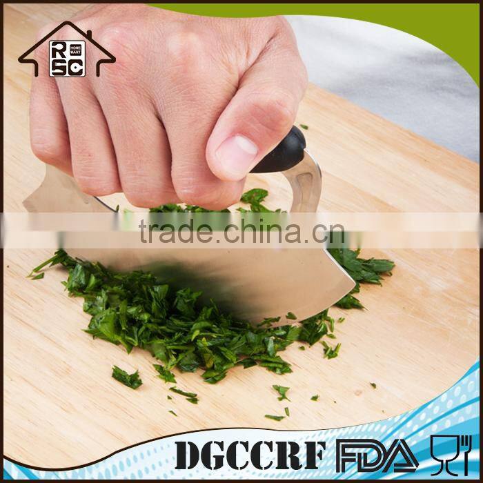 Rock-n-Chop Stainless Steel Pizza Vegetable Cutter with Silicone Handle