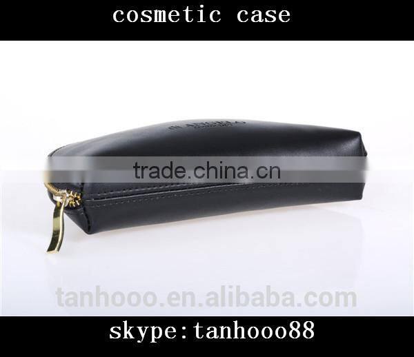 High Quality Black Shell Shape Makeup Case Leather Cosmetic Bag Case
