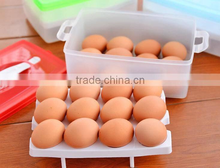 Wholesale Pastic Egg Storage Boxes With lid Double Eggs Preservation Box