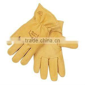 Yellow cow grain leather Winter gloves