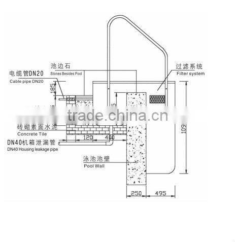 Wall mounting pipeless swimming pool filter