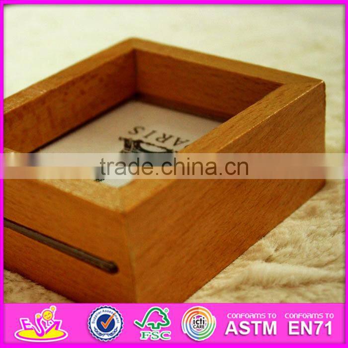 2016 hot sale baby wooden mini photo frame, most popular kids wooden mini photo frame W09A054