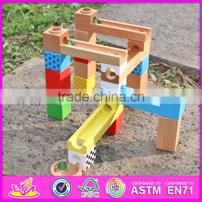 2016 new design building blocks funny children wooden marble run toys W13A126