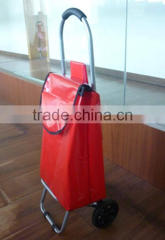 Foldable shopping trolley bag with wheels