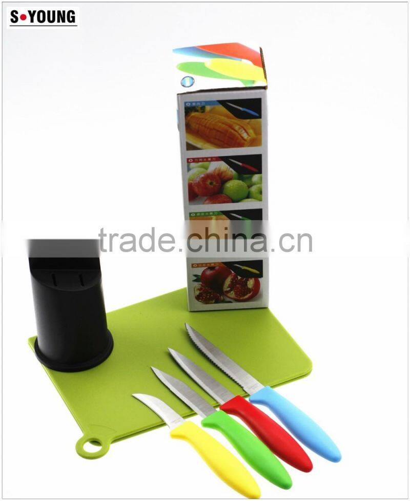 51005 5pcs non-stick knife with pp stand