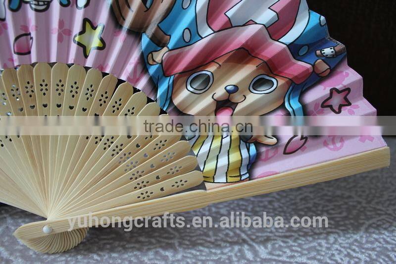Promotional Japanese paper fan with Customized Logo