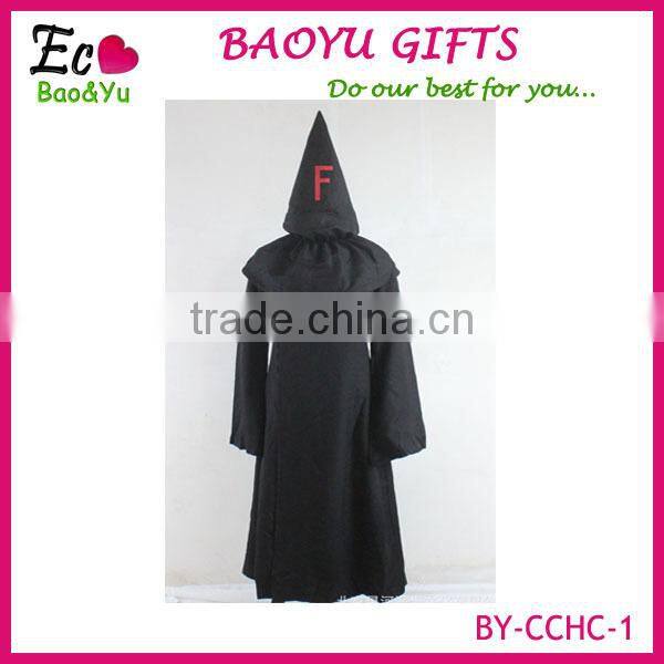 Halloween Black Death large party long black and red cloak hooded long black devil cloak
