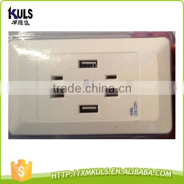 2016 new fashion wall socket with USB port