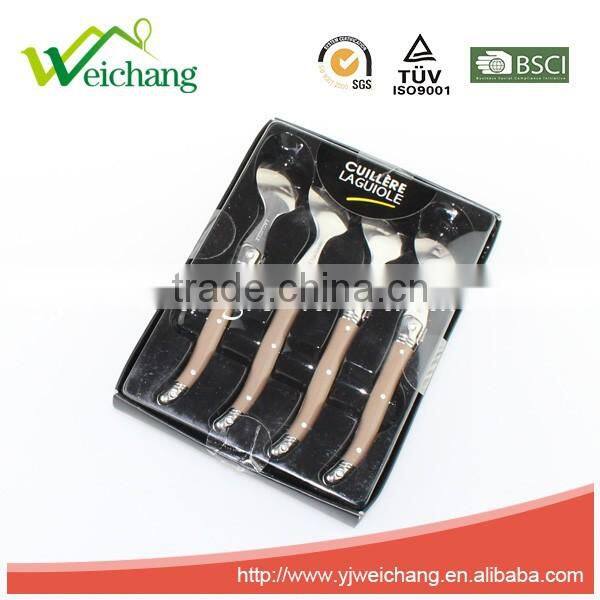 WCJ845 Wholesale Alibaba Stainless Steel 4 Pcs Spoon Plastic Spoon Set