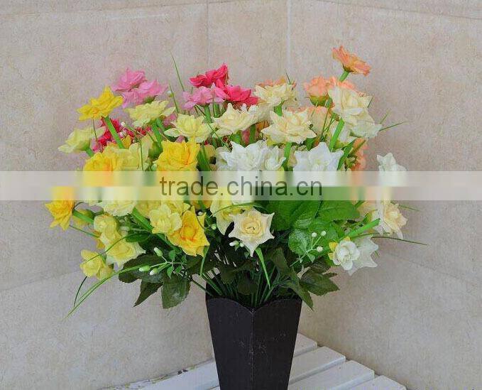 2014 Hot Selling rose Bouquet Mini Artificial Silk Flowers