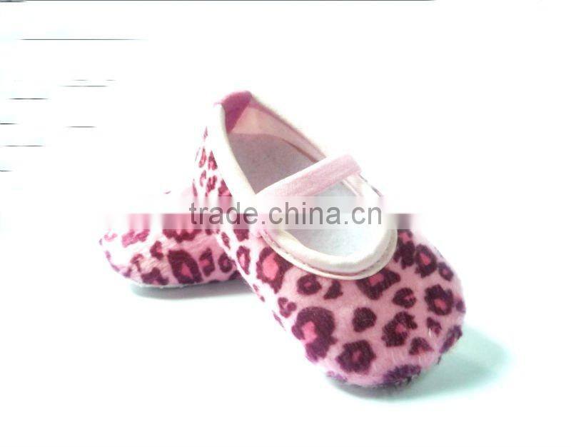 fashion leopard baby shoes soft cotton material for glue any decorate in the back