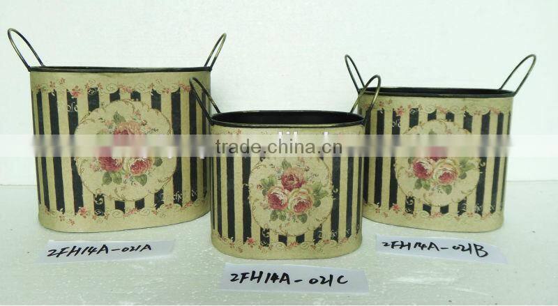 Garden Deco Handcrafts Metal Flower Tub