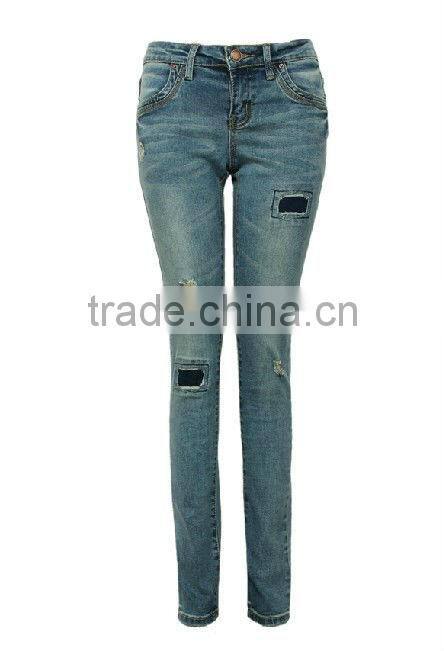 Hot sales fashionable denim jeans pent OEM china garment factory direct woman jean
