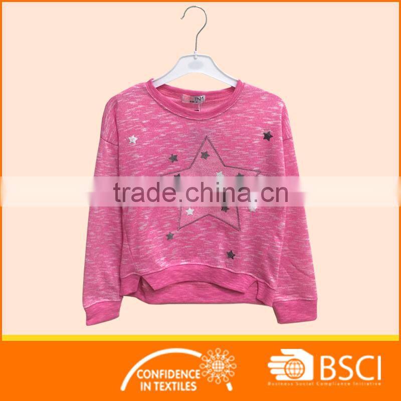 Child knitting hoodie french terry wholesale crewneck sweatshirt