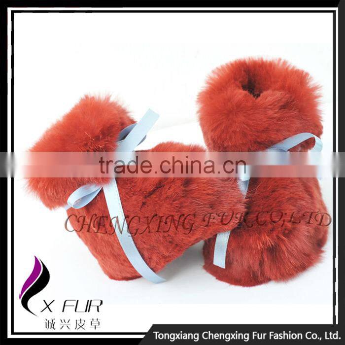 CX-SHOES-07 New Products Genuine Rabbit Fur Cute Baby Shoes
