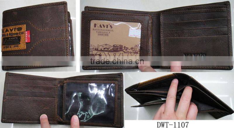 Fashion cheap popular men cowhide skin real leather hot wallet