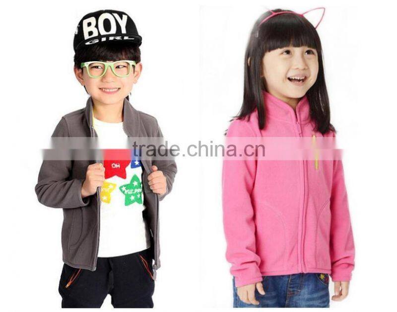Brand 4-12Y Spring Boys And Girls Cardigan Coat Jacket Kids Pure Color Outfit Kids Clothings Children Polar Fleece Jacket