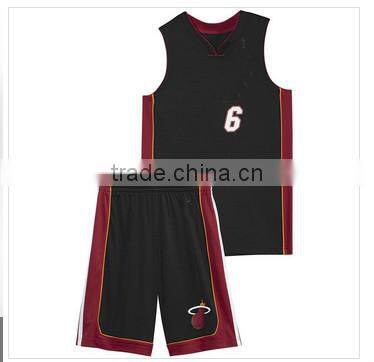 Top quality wholesale basketball uniforms color black