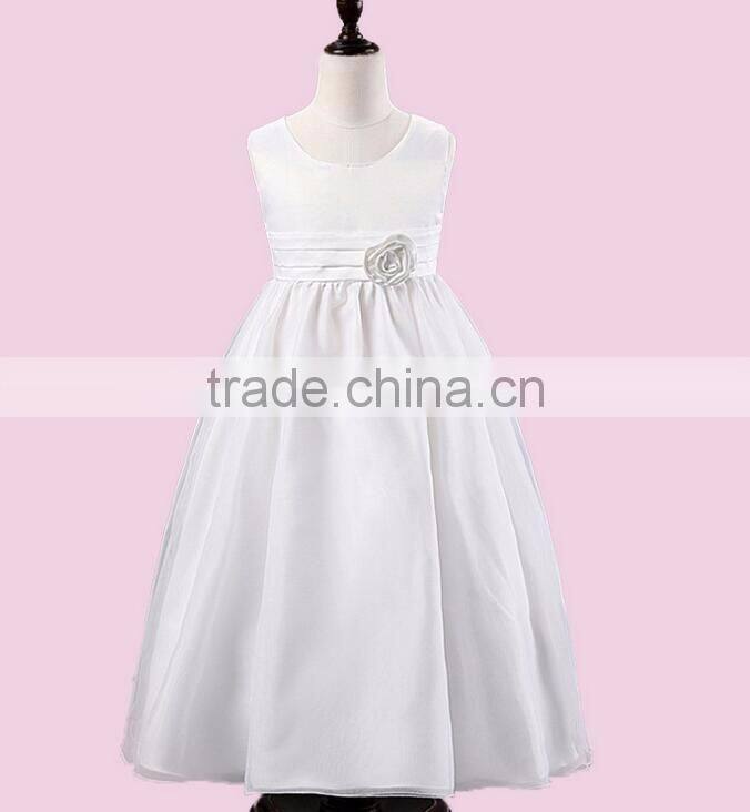 Customized Child Satin Frocks Designs Kids Party Dresses Baby Girl Flower Dress Prom Princess Dress Sleevless