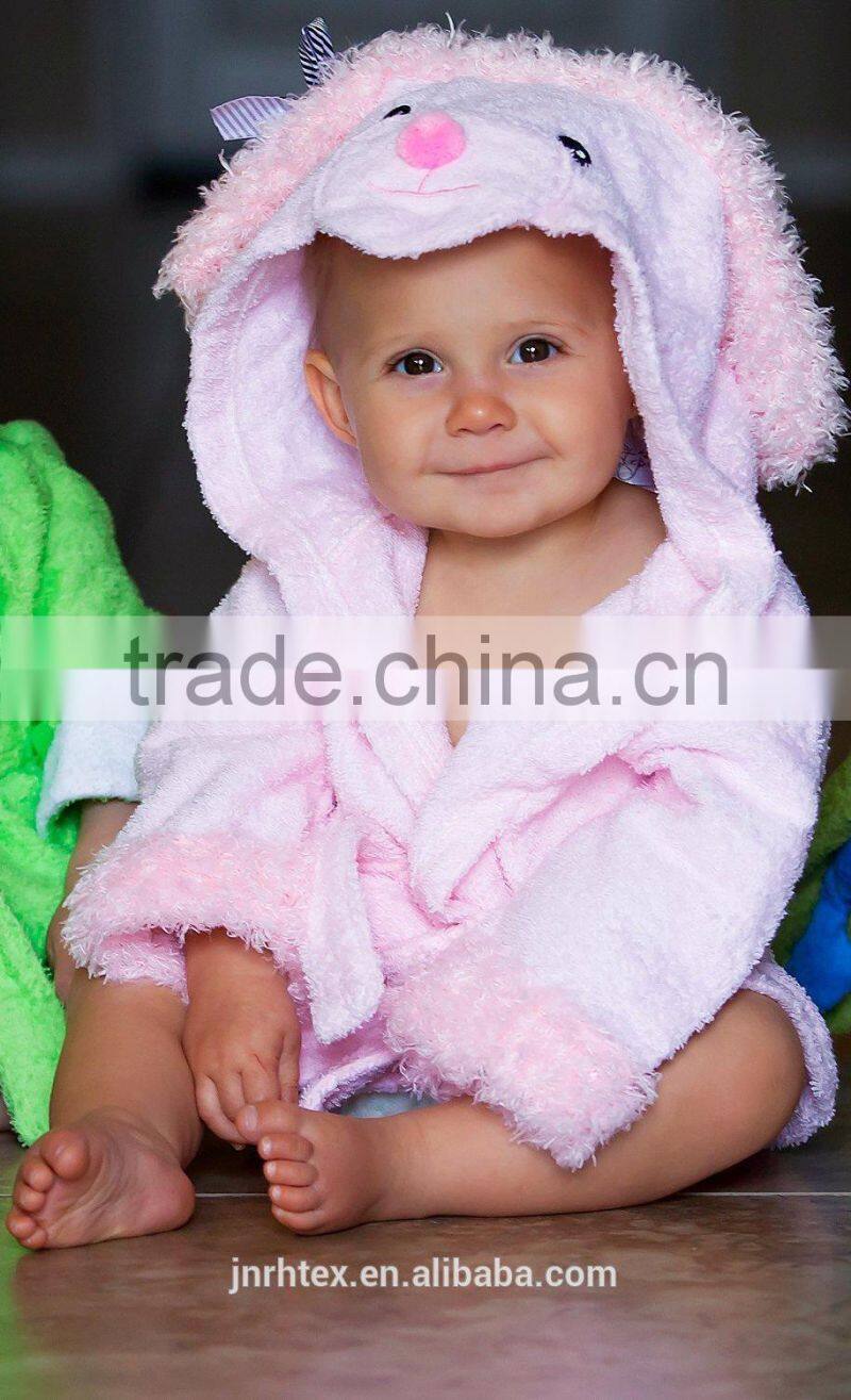 High quality fancy cotton bathrobe in pink poodel