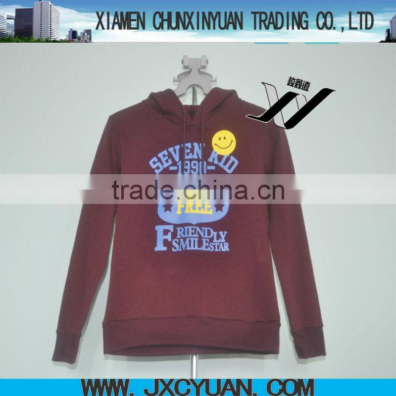 wholesale lovely printed custom o-neck kids hoodies