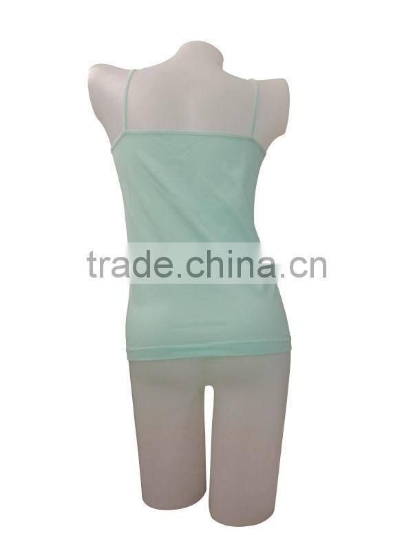 Nice quality one piece women singlet straps plain underwear V-neck ladies camisole