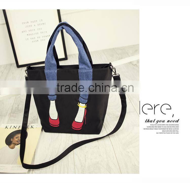 Fashion Women Shoulder Bag Quality Denim Lovely Leg Pack Tote Bag Handbag Ladies