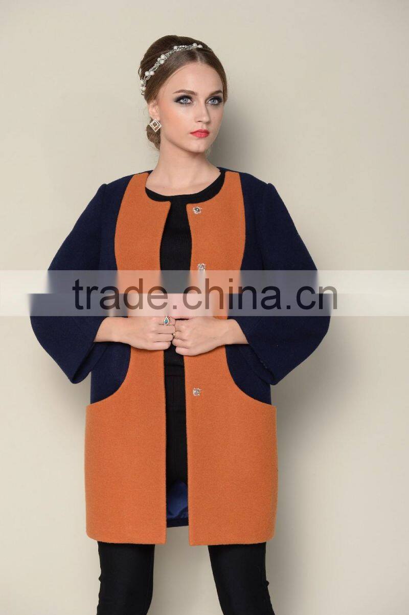 popular o neck fashionable multicolored womens clothing fall 2015 winter fur coat