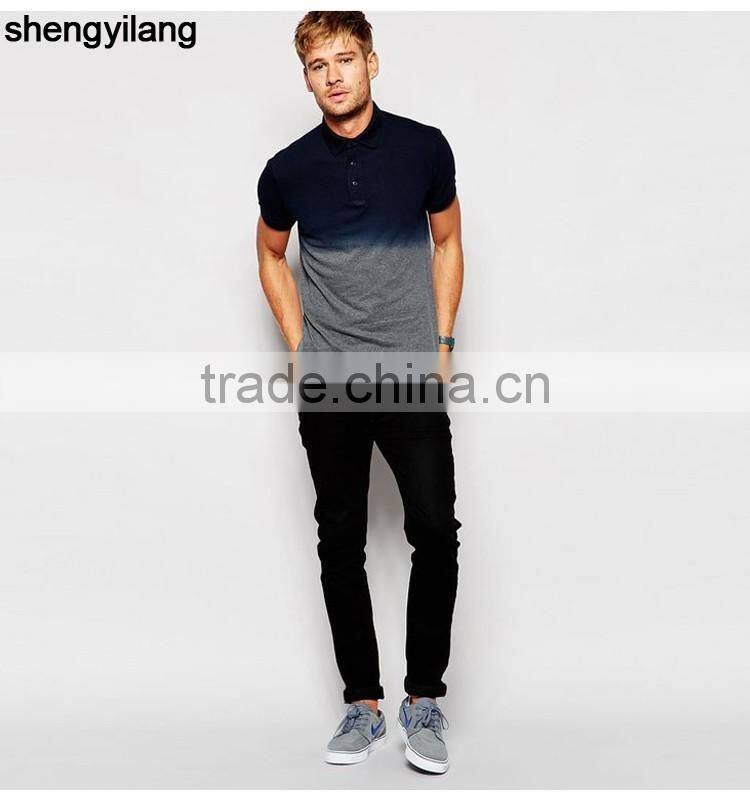 high quality best seller two colour dip-dye/tie dyed polo shirt for men from China
