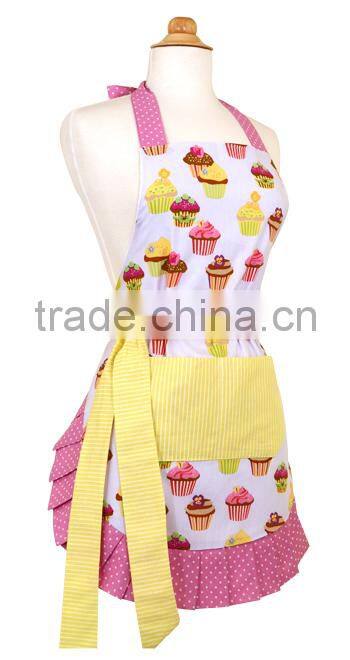 Women's Apron Sadie Damask Black