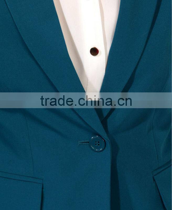 Solid Notched Lapel Blazer