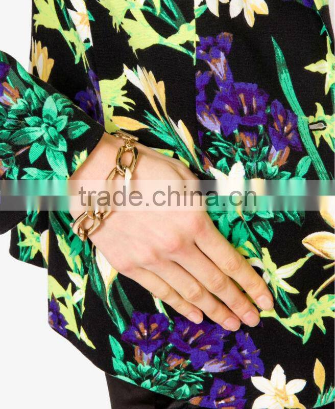 Tropical Flower Knit Blazer