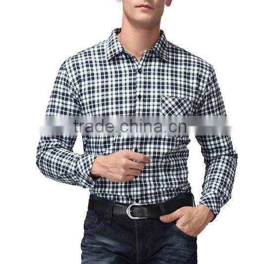 latest new men's checked long sleeve dress flannel shirt