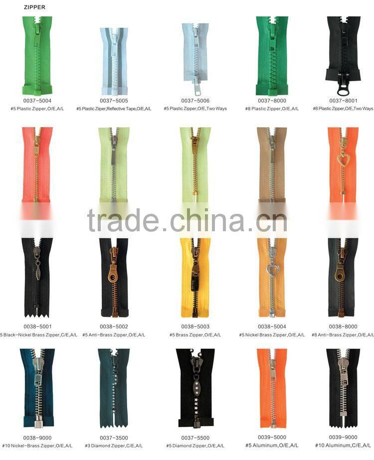 Factory sale promotional metal aluminum zipper for garments