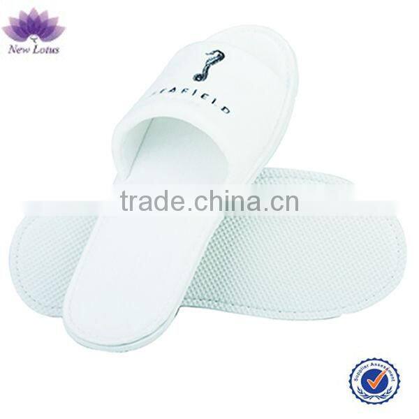 Hot sales high grade closed toe coloured hotel velvet disposable slipper