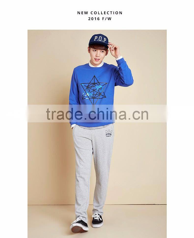 2016 Autumn Sweatshirt Men's Crewneck Long Sleeve Pullover Sweatshirt,Wholesale Casual Crewneck Printed Pullover Sweatshirts