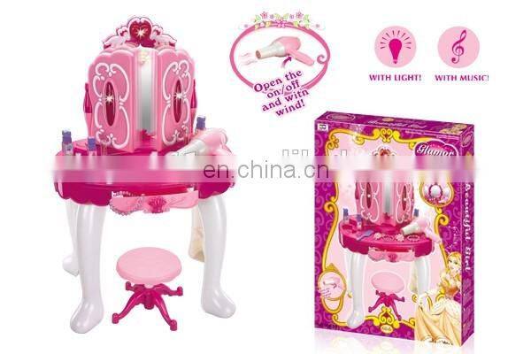 kids cosmetics set toys platform with light and musical