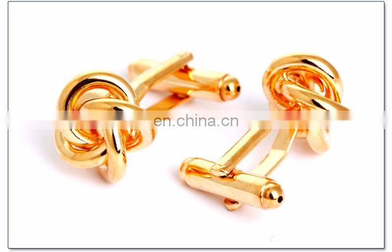 Make Gold plated Men's Novelty Metal Knot Cufflinks