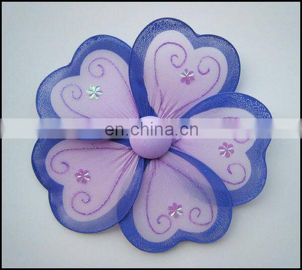 Heart shape decorative nylon flower