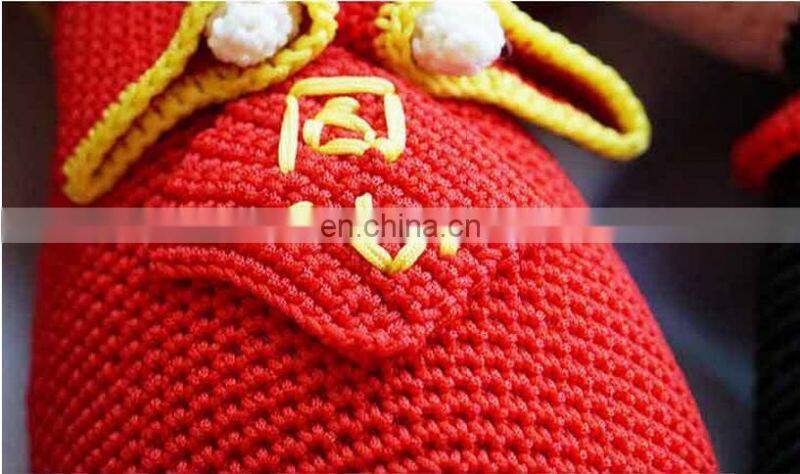 Hand Knitted giraffe plush toy crochet Toys Dolls promotional knit woven factory hand made knitted animal toy