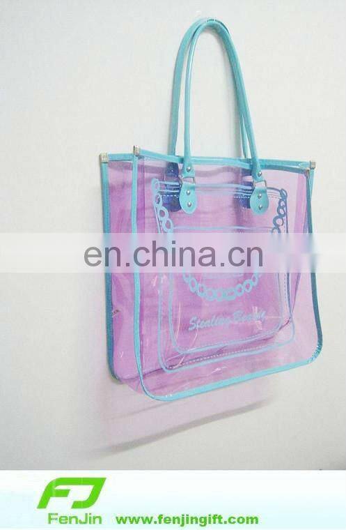 Clear pvc zipper tote bags