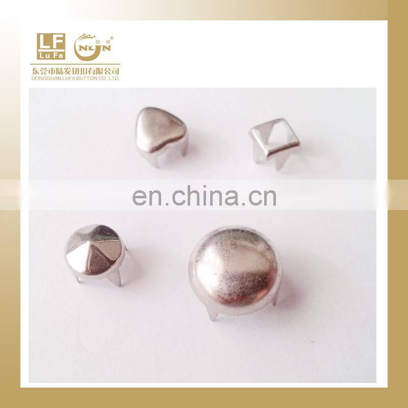 4,5,6,7,8,9,10,12,15MM iron or brass made pyramid prong studs for clothing