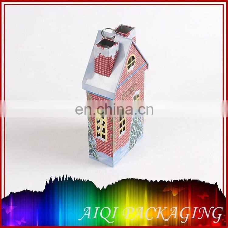 house shape christmas gift tin box/tin can/metal box