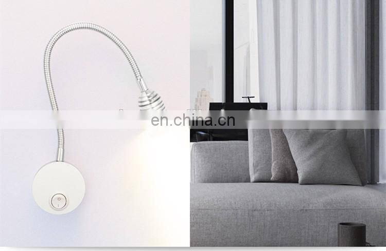 Led 1w 110v 220v wall mounted hotel bedroom bed headboard warm white and cool white reading lamp