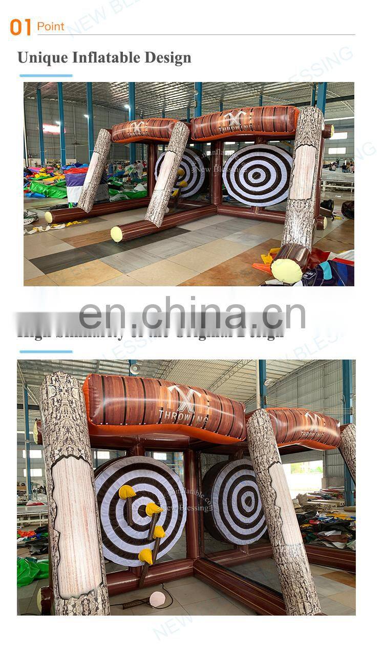 New Blessing carnival inflatable axe throw dart game for sale, Axe Throwing Double Lane Inflatable Sport Game Axes Toys